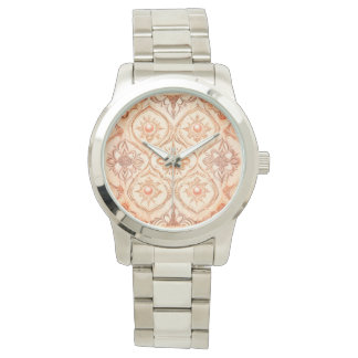 Mosaic Peach with Pearl Design Art, Women Watch