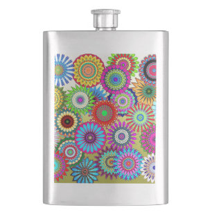 Mosaic Pinwheels Hip Flask