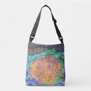 Mosaic Polished Abalone Shell Pattern Abstract Crossbody Bag