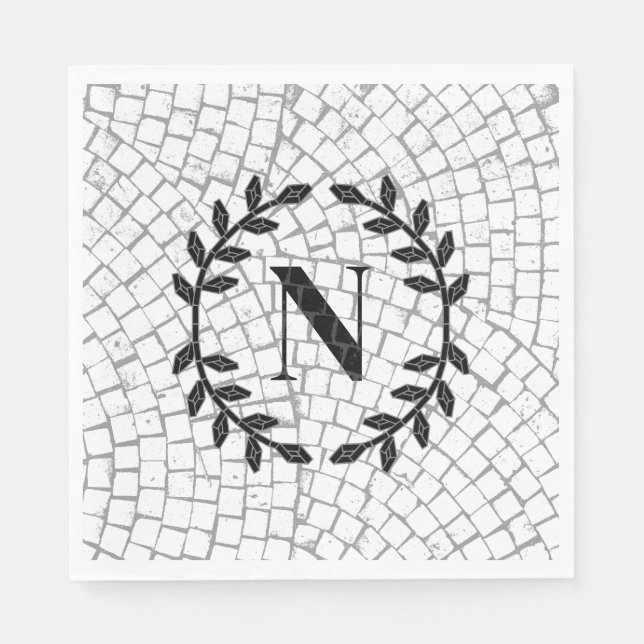 Mosaic Print Monogram Napkin (Front)