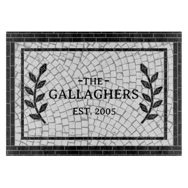 Mosaic Print Personalised Name Cutting Board (Front)