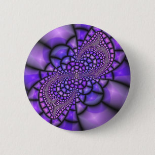 Mosaic Purple Flower 6 Cm Round Badge