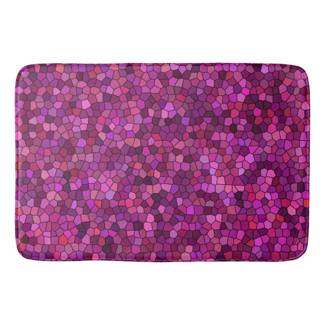 Mosaic Purple Pink  Bath Mat (Front)