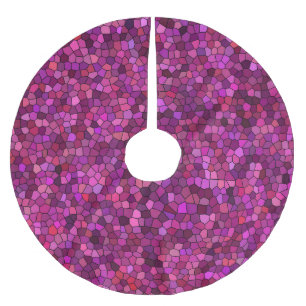 Mosaic Purple Pink Brushed Polyester Tree Skirt