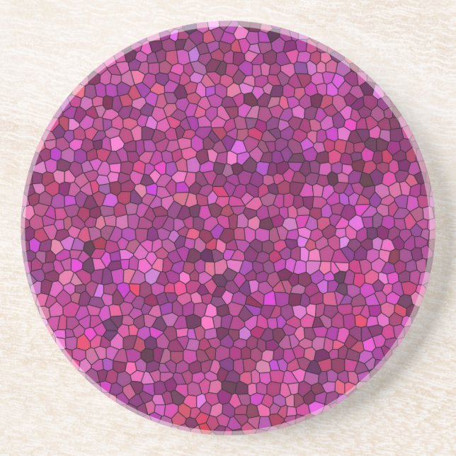 Mosaic Purple Pink  Coaster (Front)