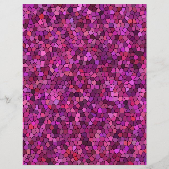 Mosaic Purple Pink  Custom Letterhead (Front)