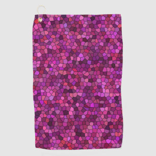Mosaic Purple Pink Golf Towel