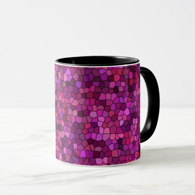 Mosaic Purple Pink  Mug (Front Right)