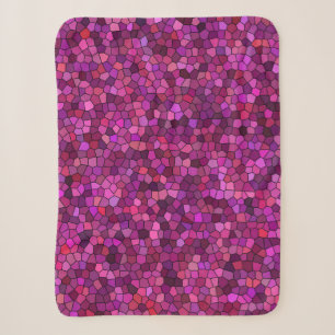 Mosaic Purple Pink Sherpa Blanket