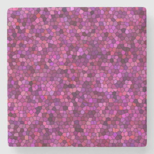 Mosaic Purple Pink  Stone Coaster