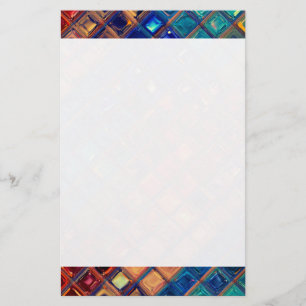 Mosaic Rainbow   Bold Colourful Abstract Tile Stationery