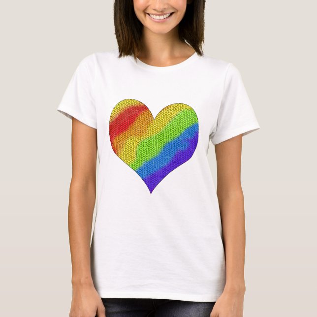 Mosaic Rainbow Heart -  T-Shirt (Front)