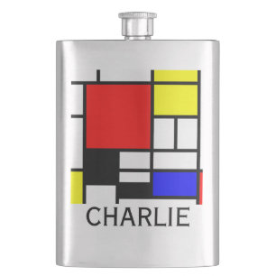 MOSAIC rectangles squares coloured I + your ideas Hip Flask