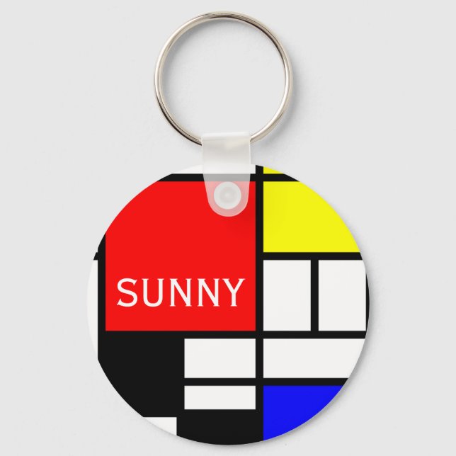 MOSAIC rectangles squares coloured I + your ideas Key Ring (Front)