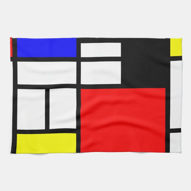MOSAIC rectangles squares coloured I + your ideas Tea Towel (Horizontal)