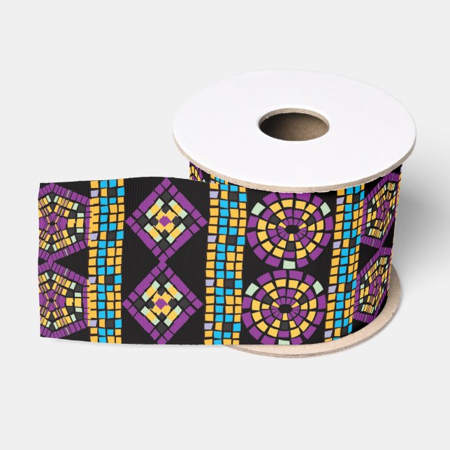 Mosaic ribbon grosgrain ribbon (Spool)