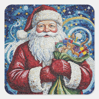 Mosaic Santa Claus Sticker Artistic