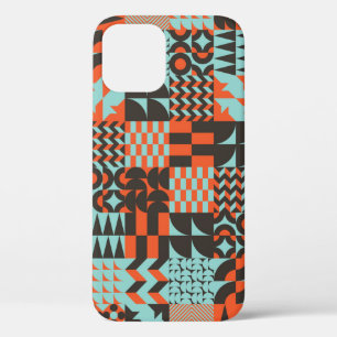 Mosaic seamless pattern design with various geomet iPhone 12 case