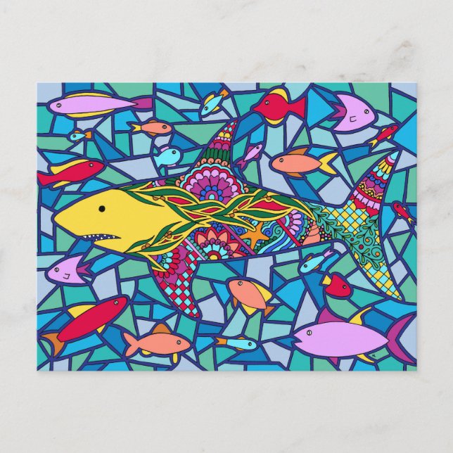 Mosaic Shark Postcard (Front)