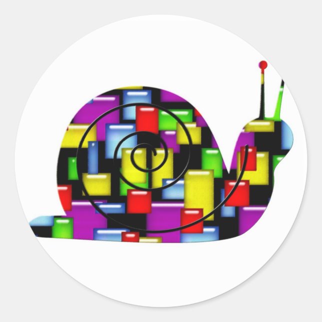 mosaic snail classic round sticker (Front)