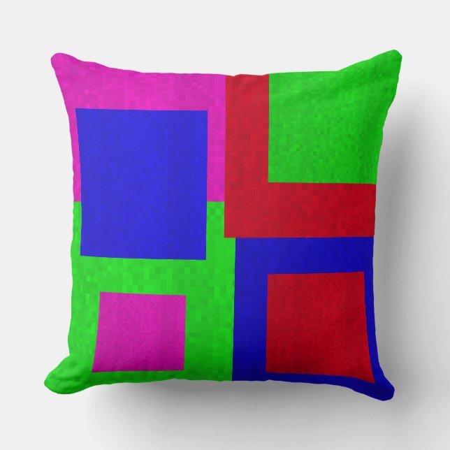 Mosaic Square  Blocks Big Throw Cushion. Cushion (Front)