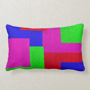 Mosaic Square Blocks Lumbar Cushion, Cushion