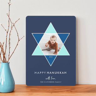 Mosaic Star   Hanukkah Photo Holiday Card