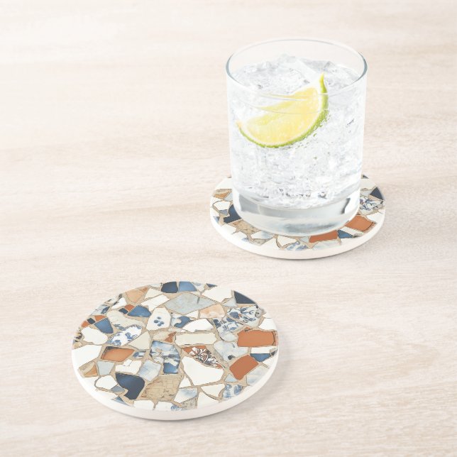 Mosaic Stone Fragment Sandstone Coaster (Side)