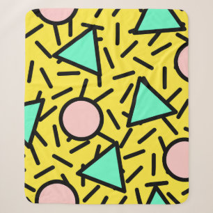 Mosaic stripes: retro memphis pattern sherpa blanket