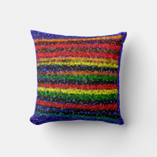 Mosaic Stripes Throw Pillow (Front)