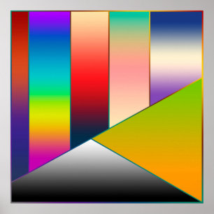 MOSAIC stripes triangles colored II + your ideas Poster