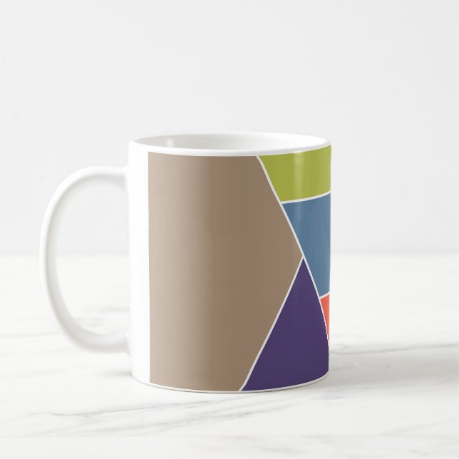 MOSAIC stripes triangles coloured I + your ideas Coffee Mug (Left)