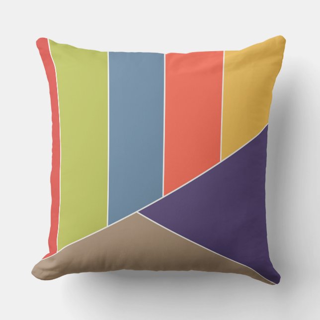 MOSAIC stripes triangles coloured I + your ideas Cushion (Front)