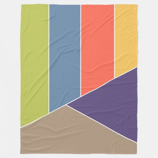 MOSAIC stripes triangles coloured I + your ideas Fleece Blanket (Front)