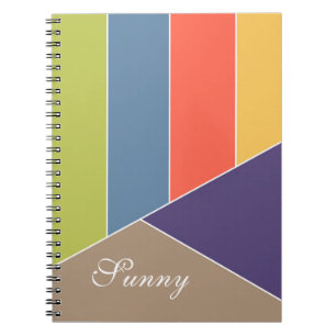 MOSAIC stripes triangles coloured I + your ideas Spiral Notebook