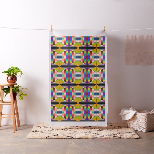 MOSAIC stripes triangles coloured II + your ideas Fabric (In Situ)