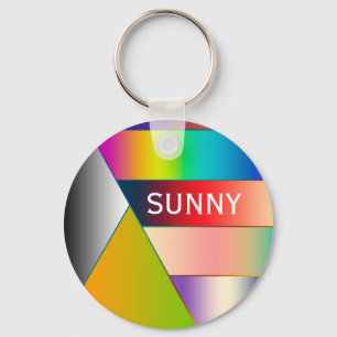 MOSAIC stripes triangles coloured II + your ideas Key Ring