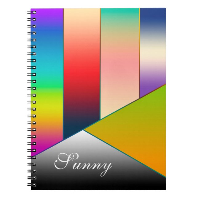 MOSAIC stripes triangles coloured II + your ideas Spiral Notebook (Front)