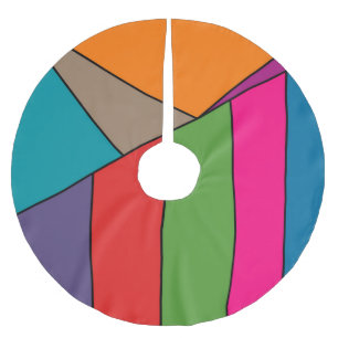 MOSAIC stripes triangles coloured III + your ideas Brushed Polyester Tree Skirt