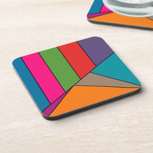 MOSAIC stripes triangles coloured III + your ideas Coaster (Left Side)