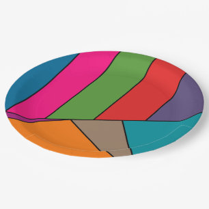MOSAIC stripes triangles coloured III + your ideas Paper Plate