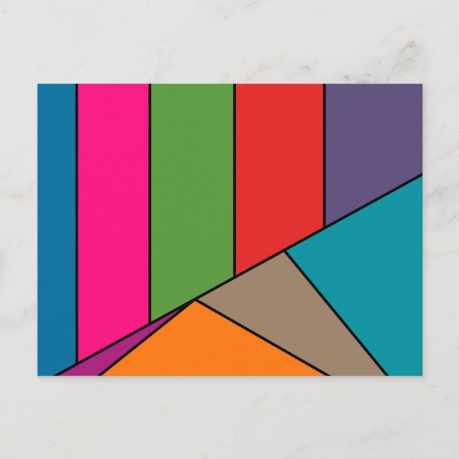 MOSAIC stripes triangles coloured III + your ideas Postcard (Front)