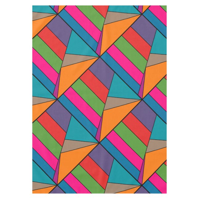 MOSAIC stripes triangles coloured III + your ideas Tablecloth (Front)