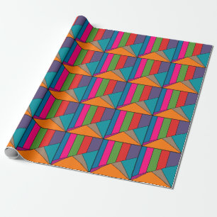 MOSAIC stripes triangles coloured III + your ideas Wrapping Paper