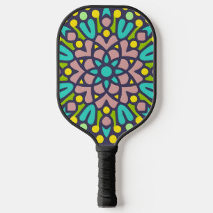mosaic style, Mandala-Pattern Pickleball Paddle