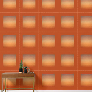 Mosaic sunset square frame orange wallpaper