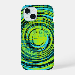 Mosaic Swirl Blue Green iPhone Case