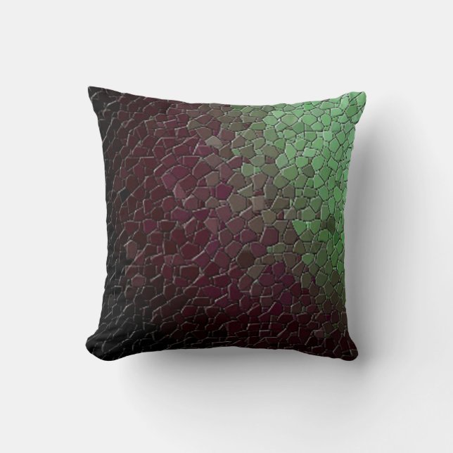 Mosaic Throw Pillow-Plum Green Cushion (Front)