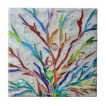 Mosaic Tile<br><div class="desc">This unique ceramic tile is decorated with a colourful, rustic, botanical mosaic.
Original Mosaic © Michele Davies.</div>