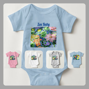 Mosaic Tile Koi Pond Baby Bodysuit